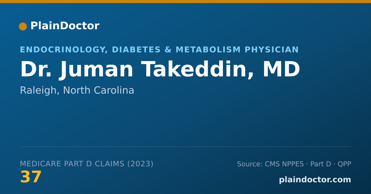 Shareable card for Juman Takeddin, MD - Endocrinology, Diabetes & Metabolism Physician, Raleigh, NC
