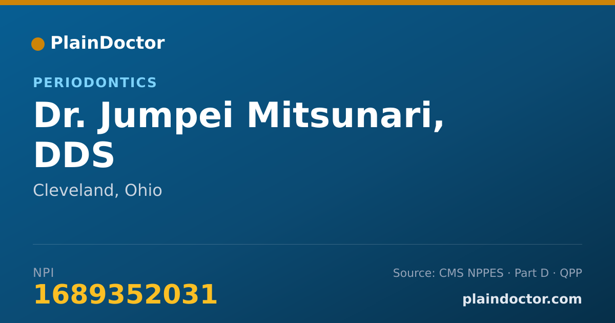 Shareable card for Jumpei Mitsunari, DDS - Periodontics, Cleveland, OH