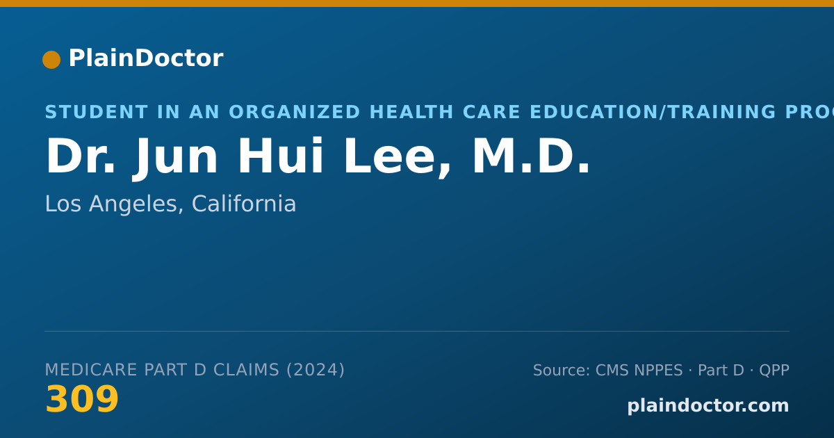 Shareable card for Jun Hui Lee, M.D. - Student in an Organized Health Care Education/Training Program, Los Angeles, CA