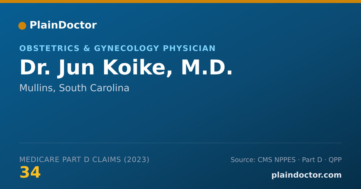 Shareable card for Jun Koike, M.D. - Obstetrics & Gynecology Physician, Mullins, SC
