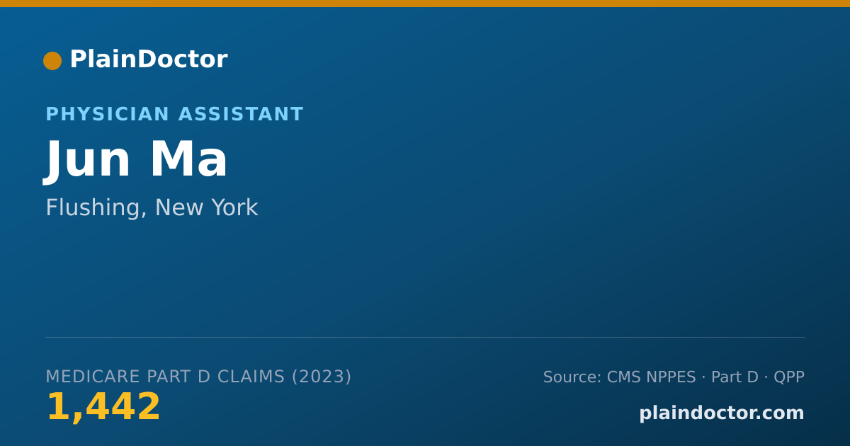 Shareable card for Jun Ma - Physician Assistant, Flushing, NY