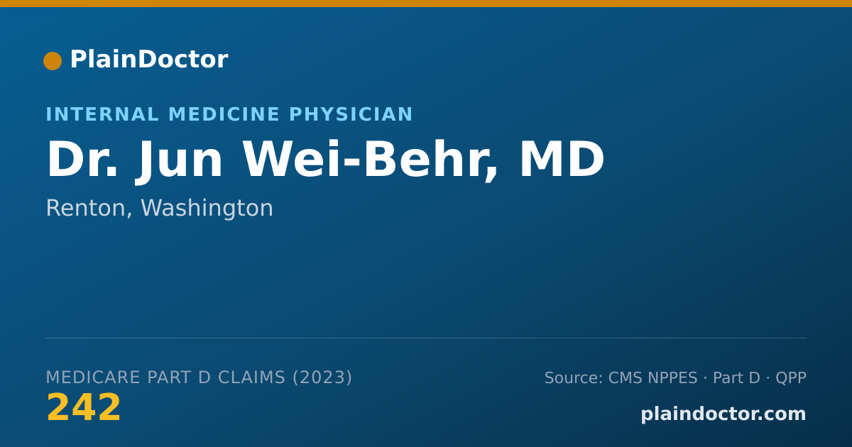 Shareable card for Jun Wei-Behr, MD - Internal Medicine Physician, Renton, WA