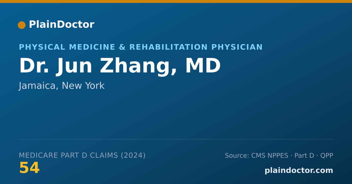 Shareable card for Jun Zhang, MD - Physical Medicine & Rehabilitation Physician, Jamaica, NY