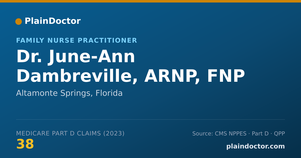 Shareable card for June-Ann Dambreville, ARNP, FNP - Family Nurse Practitioner, Altamonte Springs, FL