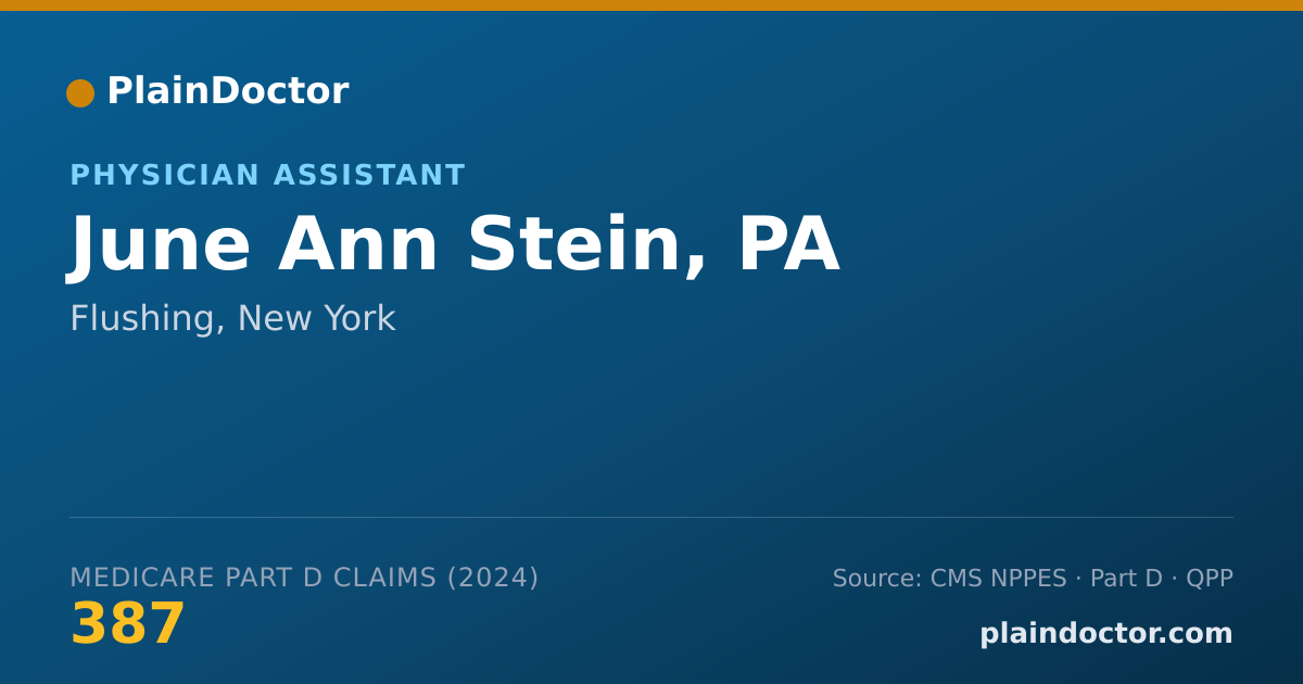 Shareable card for June Ann Stein, PA - Physician Assistant, Flushing, NY