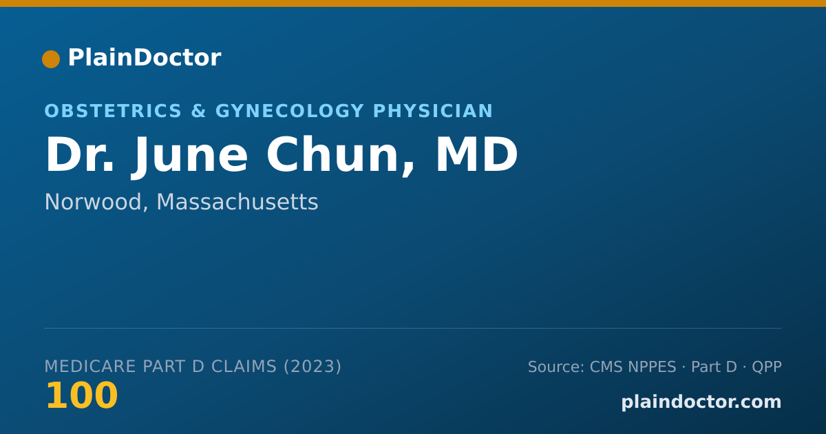 Shareable card for June Chun, MD - Obstetrics & Gynecology Physician, Norwood, MA