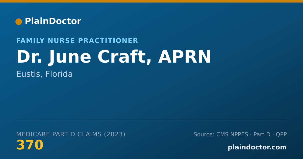 Shareable card for June Craft, APRN - Family Nurse Practitioner, Eustis, FL