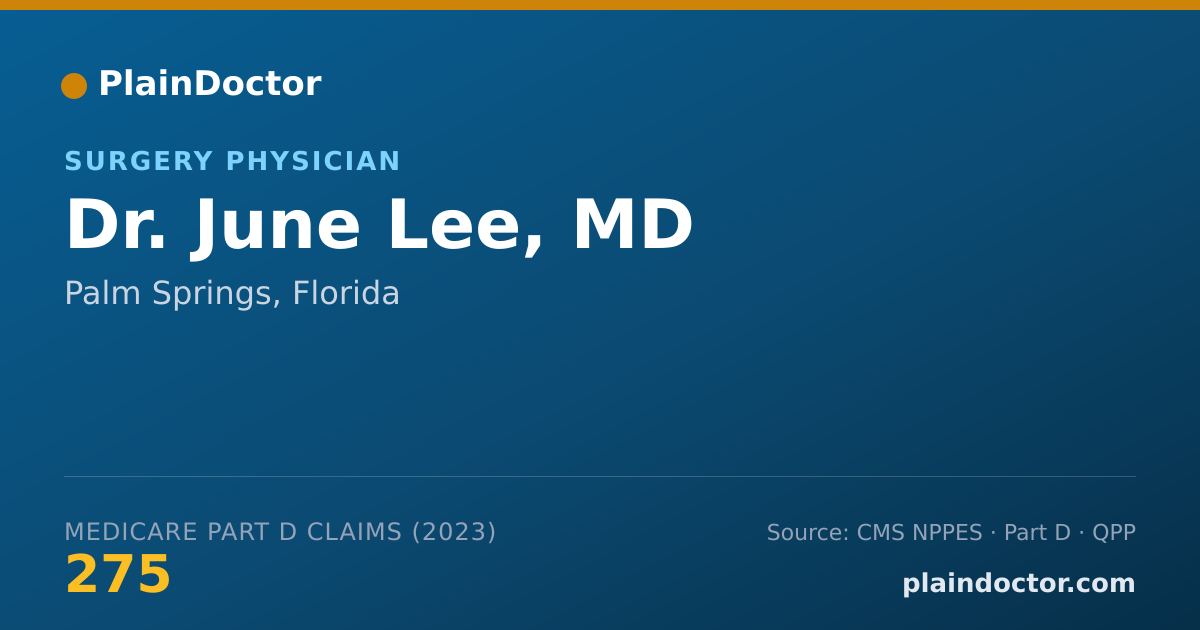 Shareable card for June Lee, MD - Surgery Physician, Palm Springs, FL