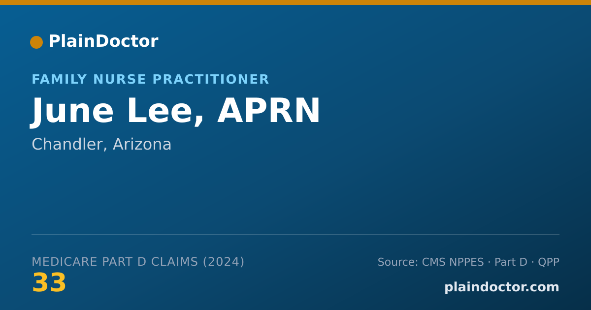 Shareable card for June Lee, APRN - Family Nurse Practitioner, Chandler, AZ