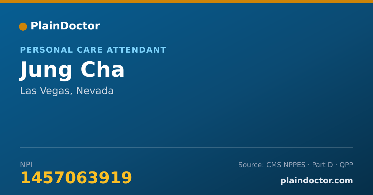 Shareable card for Jung Cha - Personal Care Attendant, Las Vegas, NV