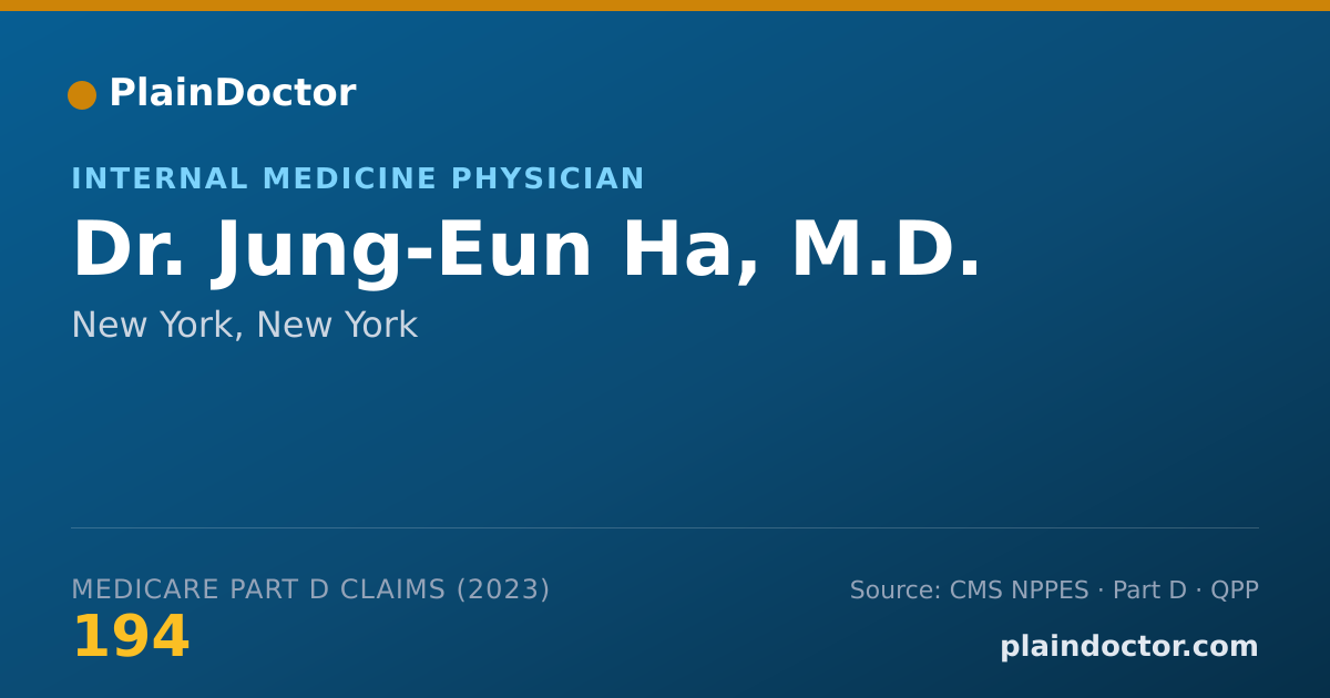 Shareable card for Jung-Eun Ha, M.D. - Internal Medicine Physician, New York, NY