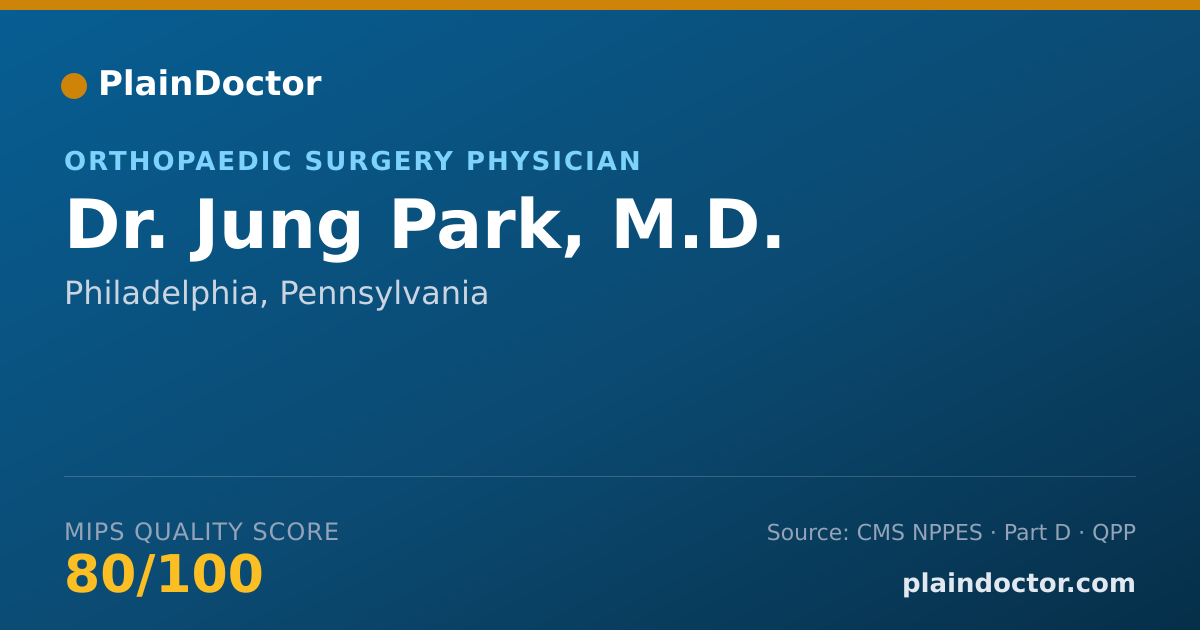 Shareable card for Jung Park, M.D. - Orthopaedic Surgery Physician, Philadelphia, PA