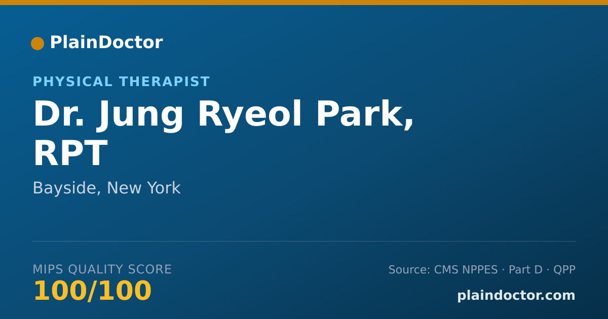 Shareable card for Jung Ryeol Park, RPT - Physical Therapist, Bayside, NY