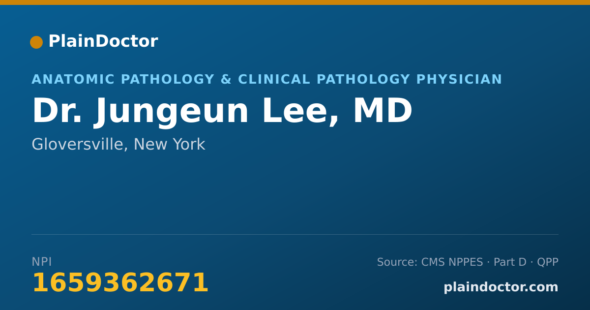 Shareable card for Jungeun Lee, MD - Anatomic Pathology & Clinical Pathology Physician, Gloversville, NY