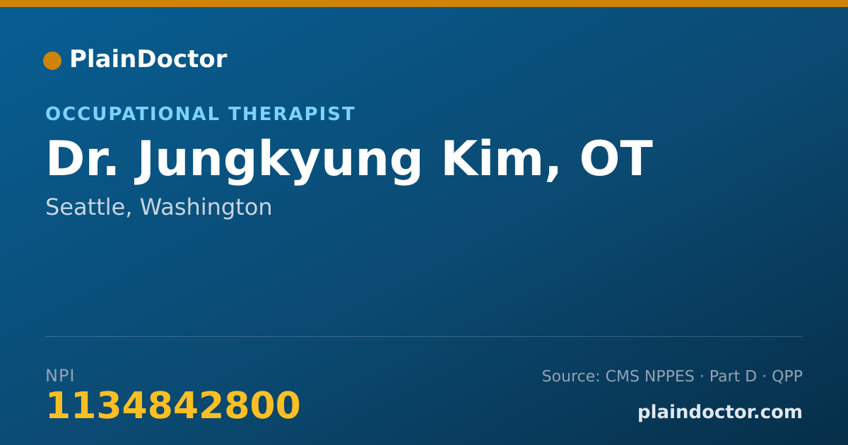 Shareable card for Jungkyung Kim, OT - Occupational Therapist, Seattle, WA