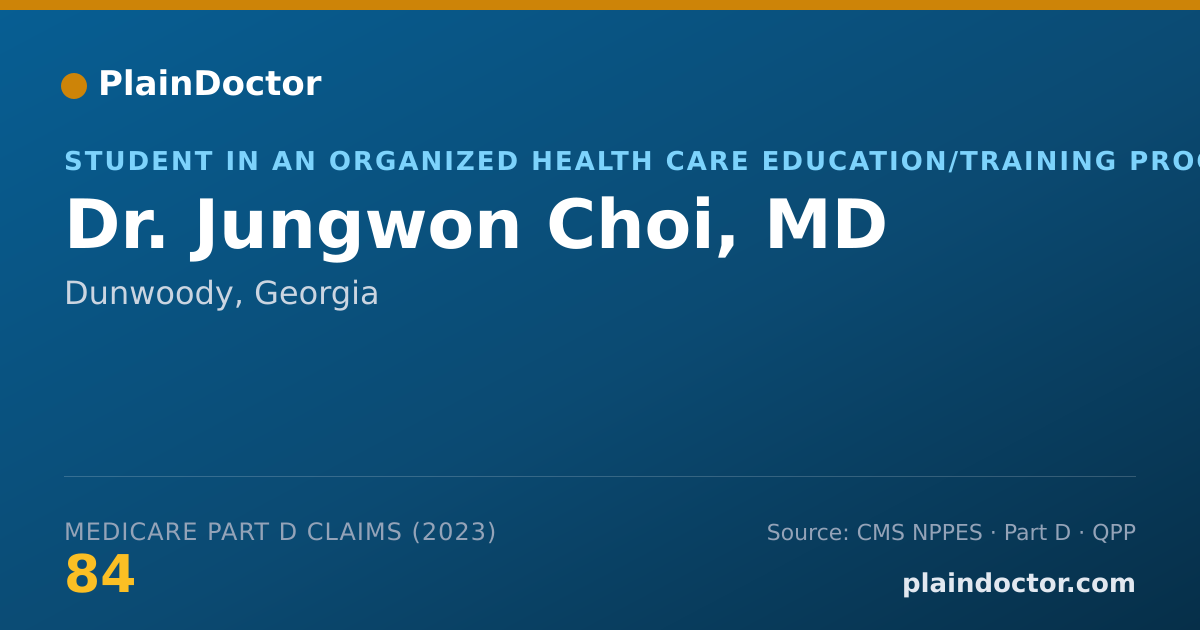 Shareable card for Jungwon Choi, MD - Student in an Organized Health Care Education/Training Program, Dunwoody, GA