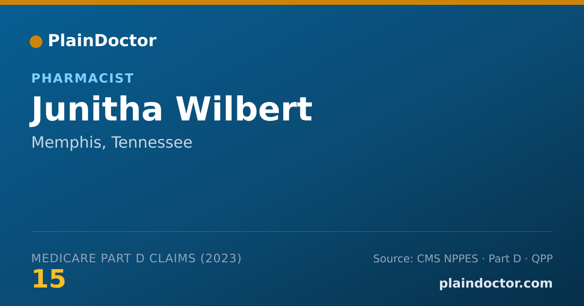 Shareable card for Junitha Wilbert - Pharmacist, Memphis, TN
