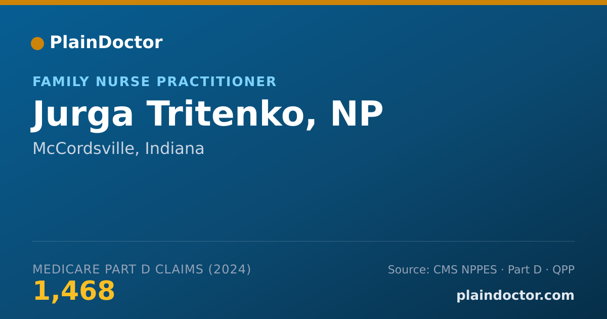 Shareable card for Jurga Tritenko, NP - Family Nurse Practitioner, McCordsville, IN