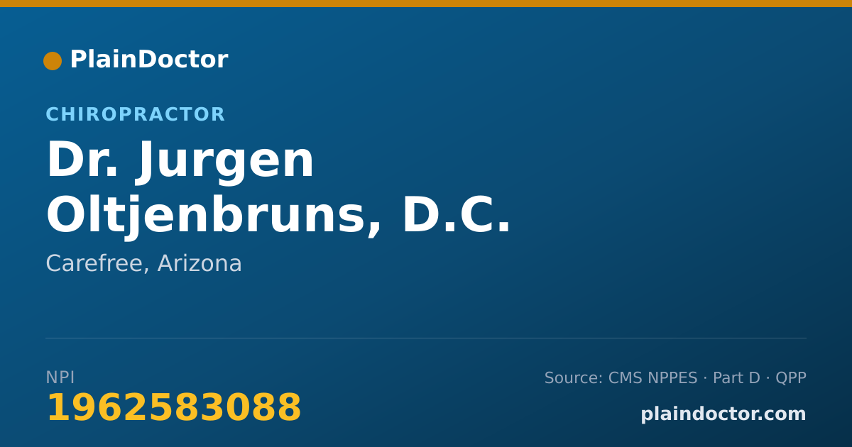 Shareable card for Jurgen Oltjenbruns, D.C. - Chiropractor, Carefree, AZ