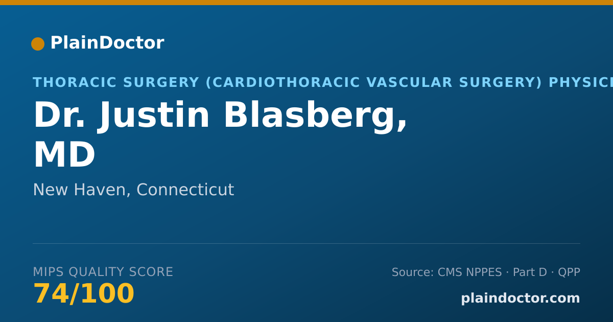Shareable card for Justin Blasberg, MD - Thoracic Surgery (Cardiothoracic Vascular Surgery) Physician, New Haven, CT