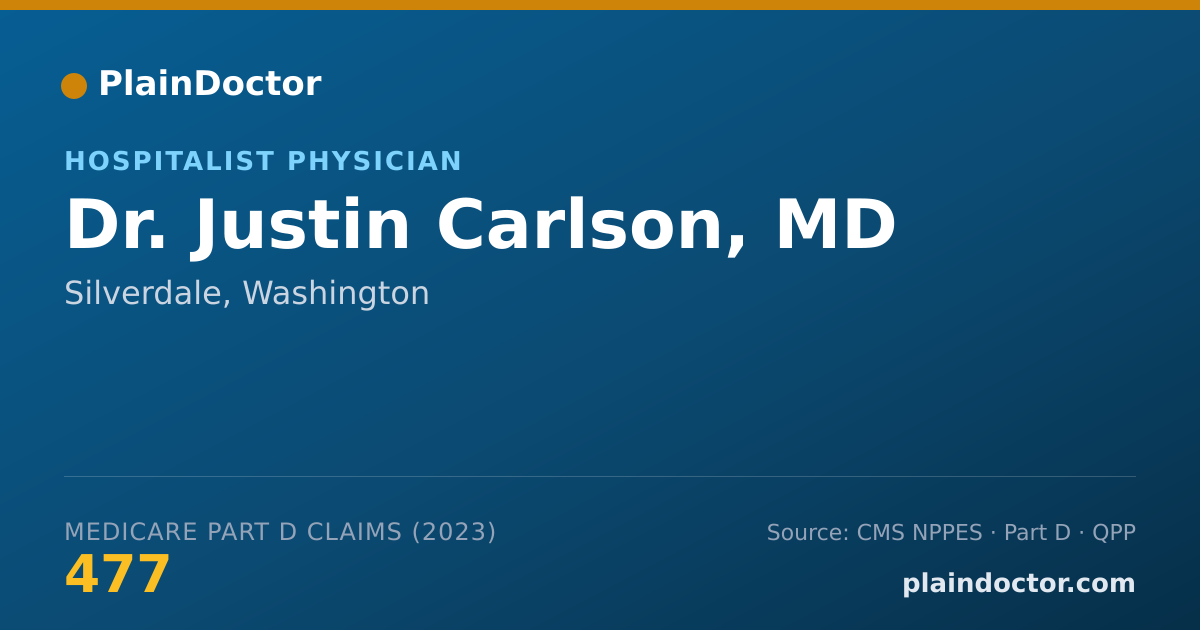 Shareable card for Justin Carlson, MD - Hospitalist Physician, Silverdale, WA