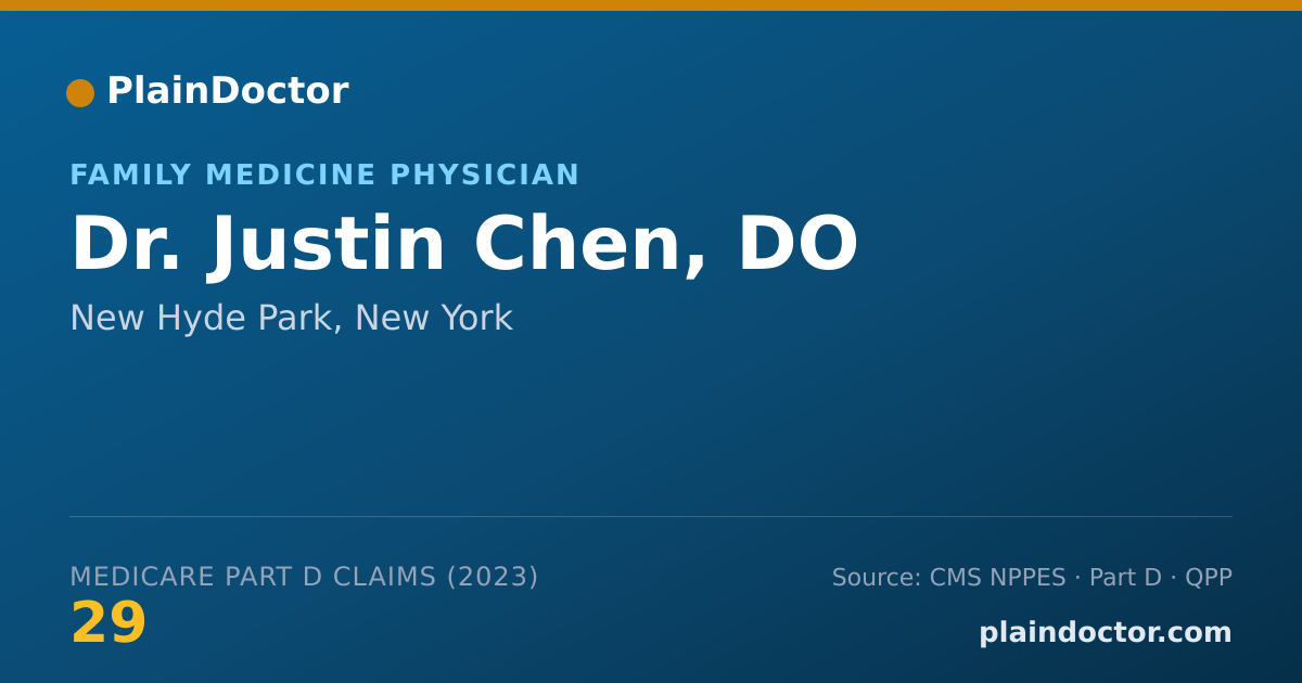 Shareable card for Justin Chen, DO - Family Medicine Physician, New Hyde Park, NY