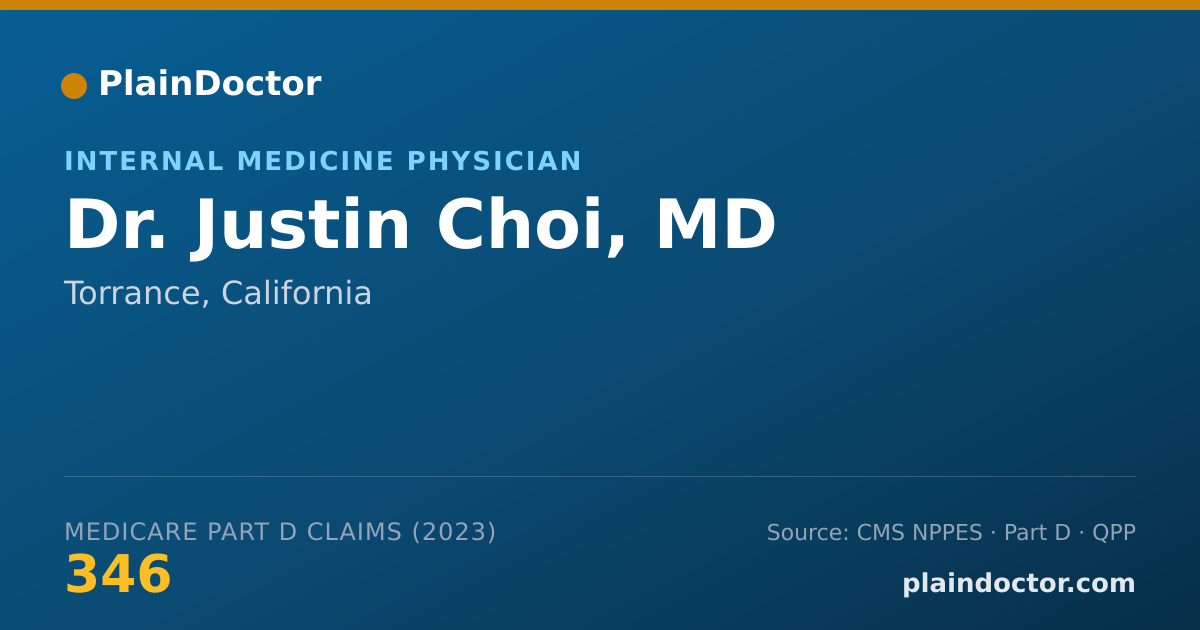 Shareable card for Justin Choi, MD - Internal Medicine Physician, Torrance, CA