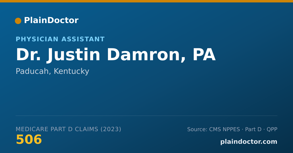 Shareable card for Justin Damron, PA - Physician Assistant, Paducah, KY