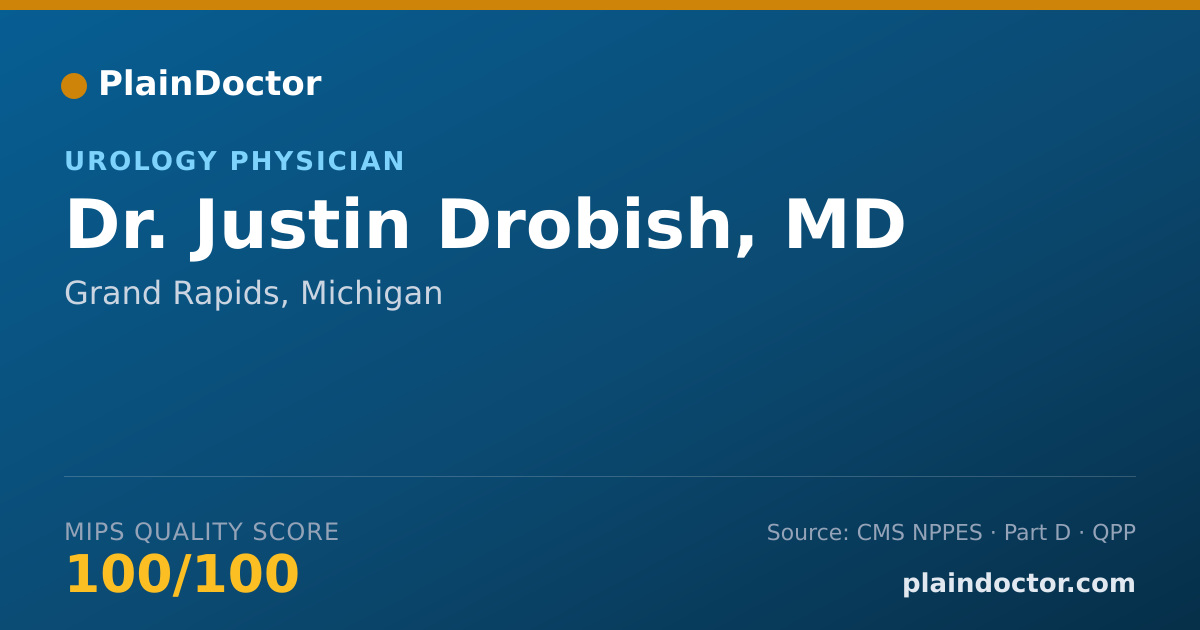 Shareable card for Justin Drobish, MD - Urology Physician, Grand Rapids, MI