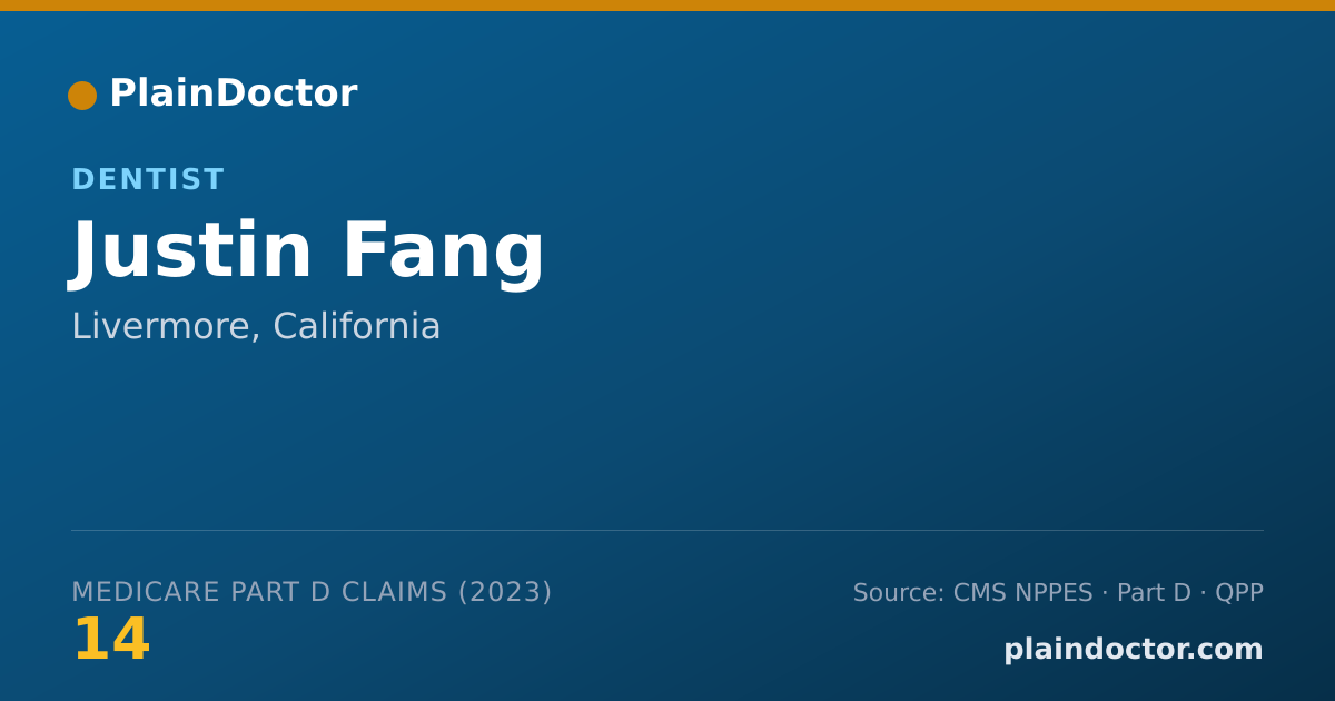 Shareable card for Justin Fang - Dentist, Livermore, CA
