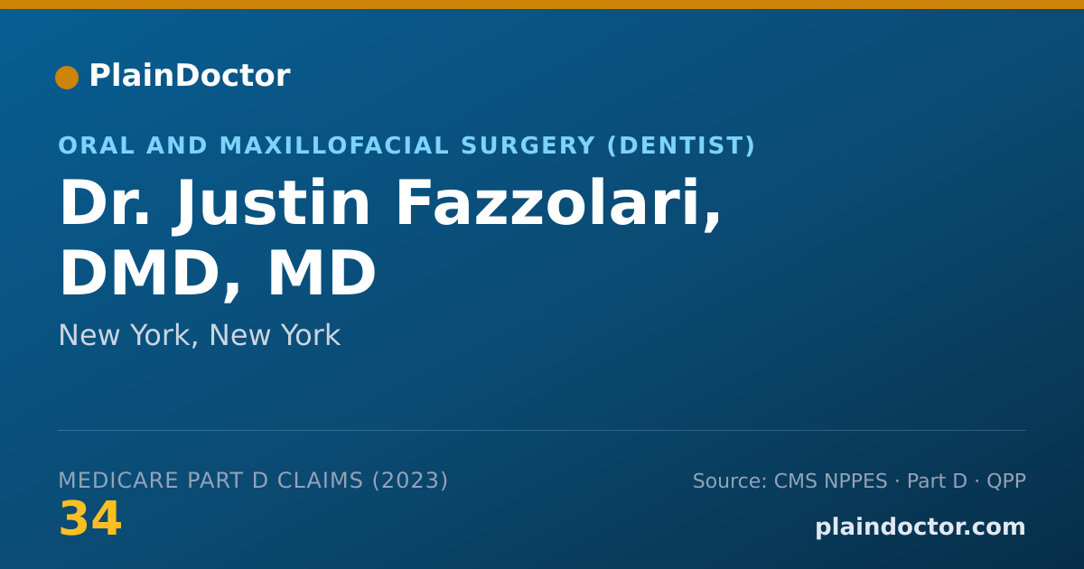 Shareable card for Justin Fazzolari, DMD, MD - Oral and Maxillofacial Surgery (Dentist), New York, NY