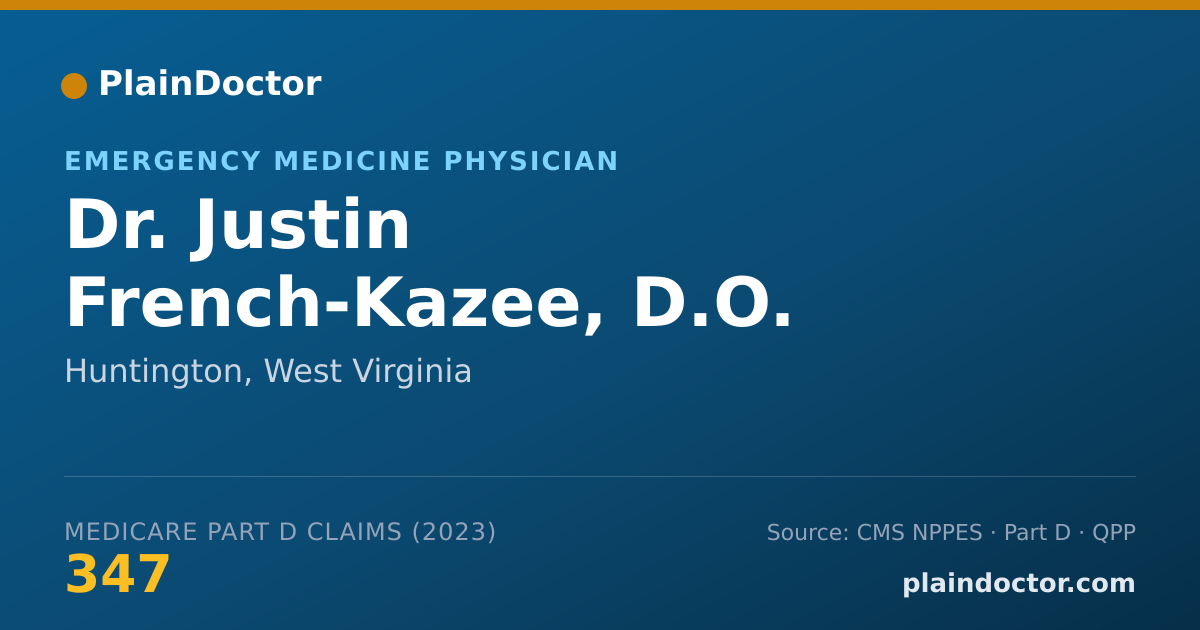 Shareable card for Justin French-Kazee, D.O. - Emergency Medicine Physician, Huntington, WV