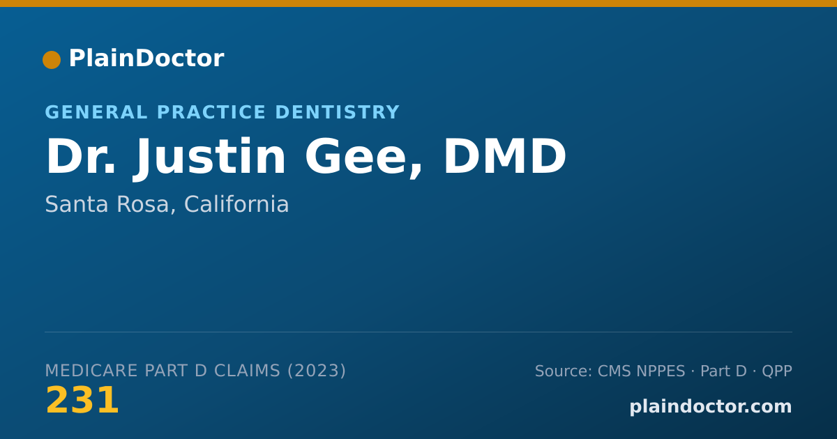 Shareable card for Justin Gee, DMD - General Practice Dentistry, Santa Rosa, CA