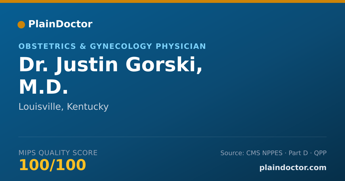 Shareable card for Justin Gorski, M.D. - Obstetrics & Gynecology Physician, Louisville, KY
