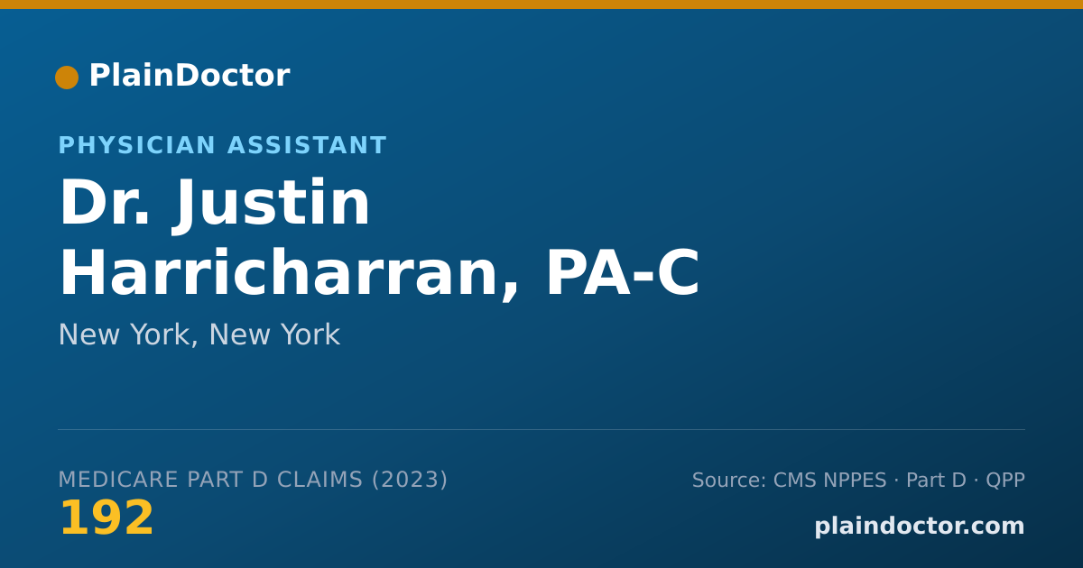 Shareable card for Justin Harricharran, PA-C - Physician Assistant, New York, NY