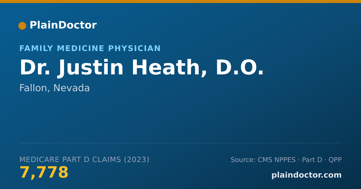 Shareable card for Justin Heath, D.O. - Family Medicine Physician, Fallon, NV