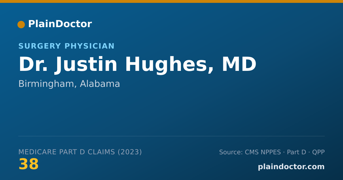 Shareable card for Justin Hughes, MD - Surgery Physician, Birmingham, AL