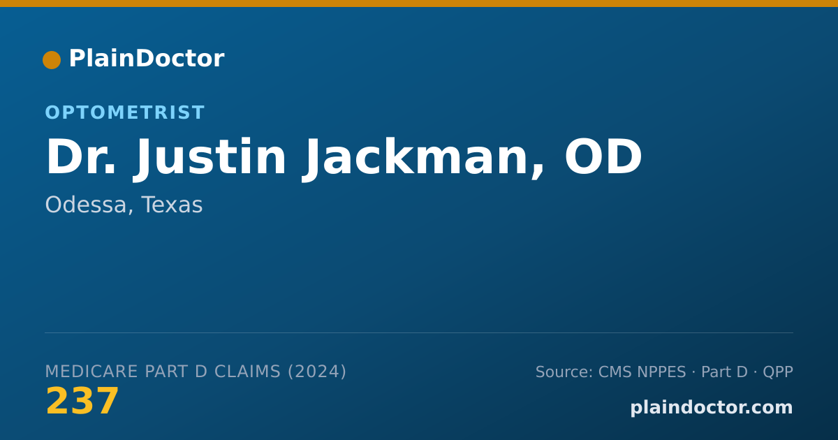 Shareable card for Justin Jackman, OD - Optometrist, Odessa, TX