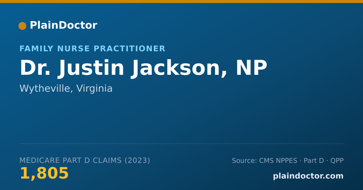 Shareable card for Justin Jackson, NP - Family Nurse Practitioner, Wytheville, VA