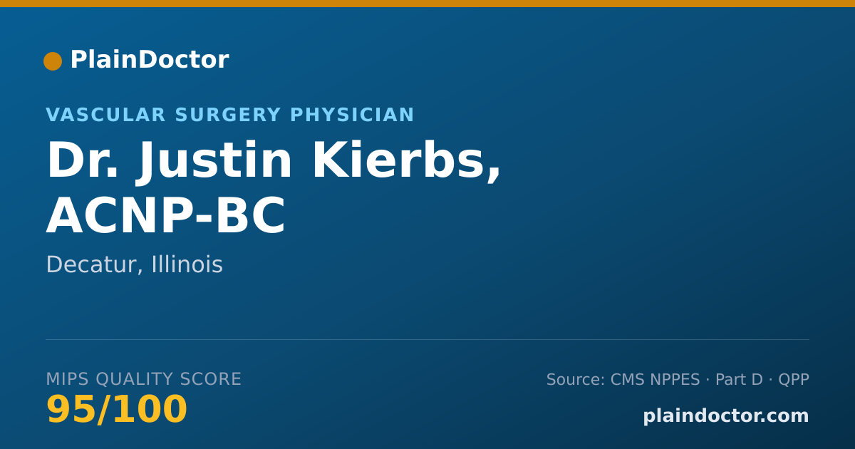 Shareable card for Justin Kierbs, ACNP-BC - Vascular Surgery Physician, Decatur, IL