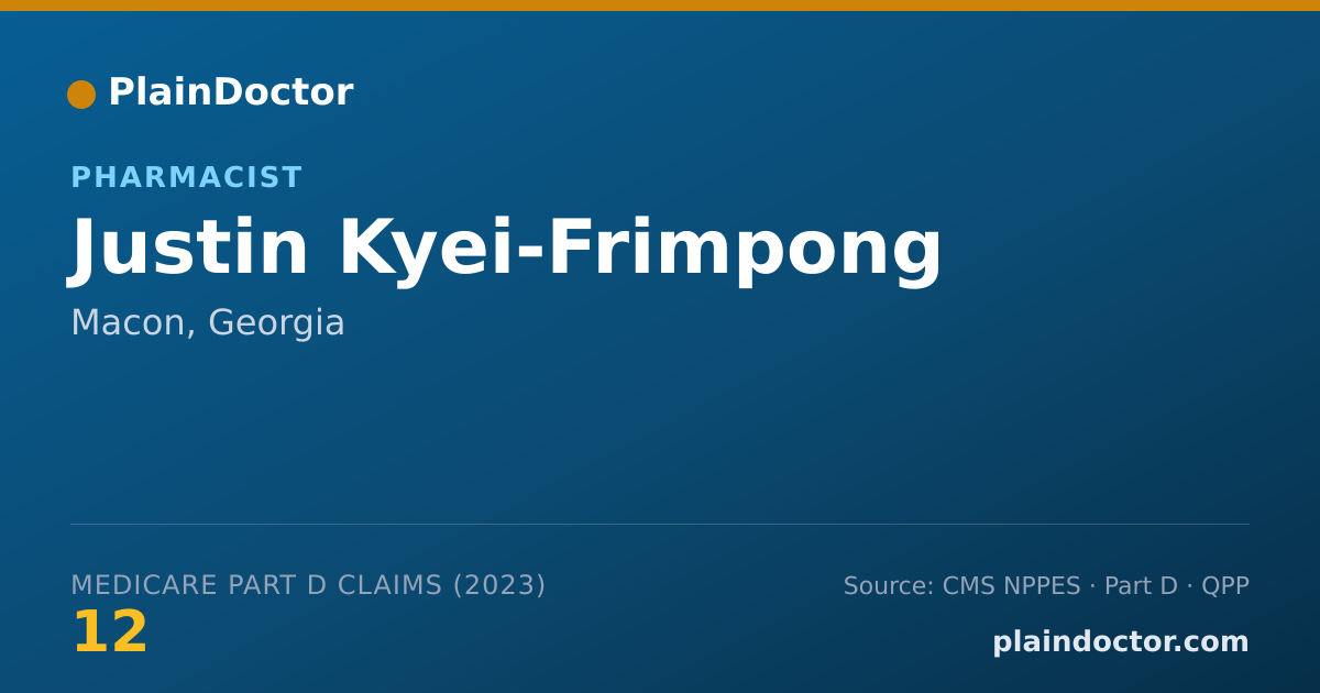 Shareable card for Justin Kyei-Frimpong - Pharmacist, Macon, GA