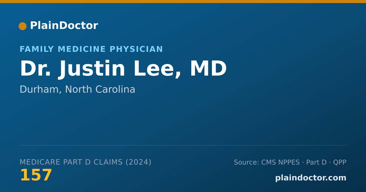Shareable card for Justin Lee, MD - Family Medicine Physician, Durham, NC