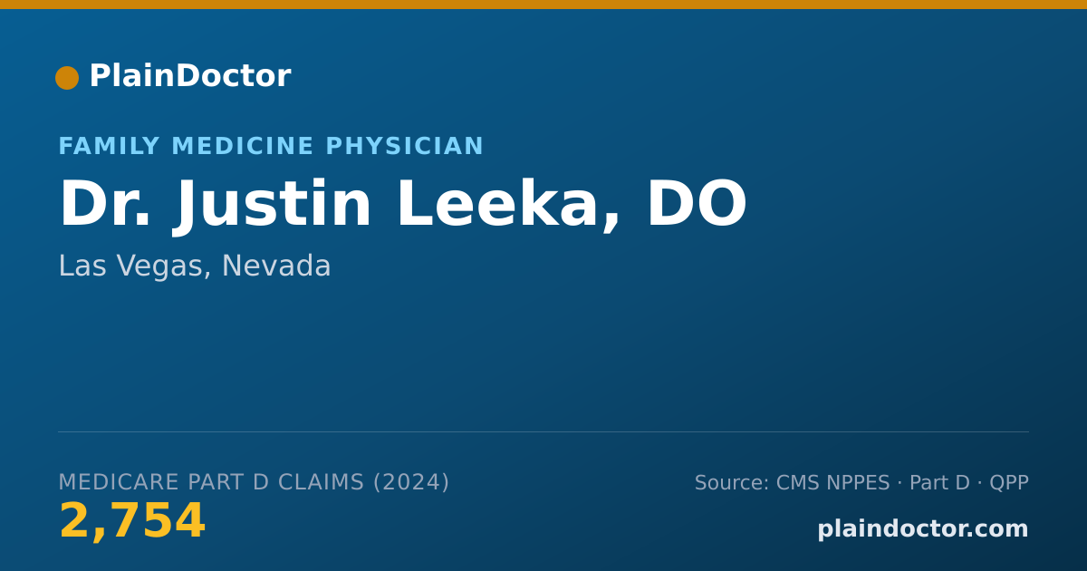 Shareable card for Justin Leeka, DO - Family Medicine Physician, Las Vegas, NV