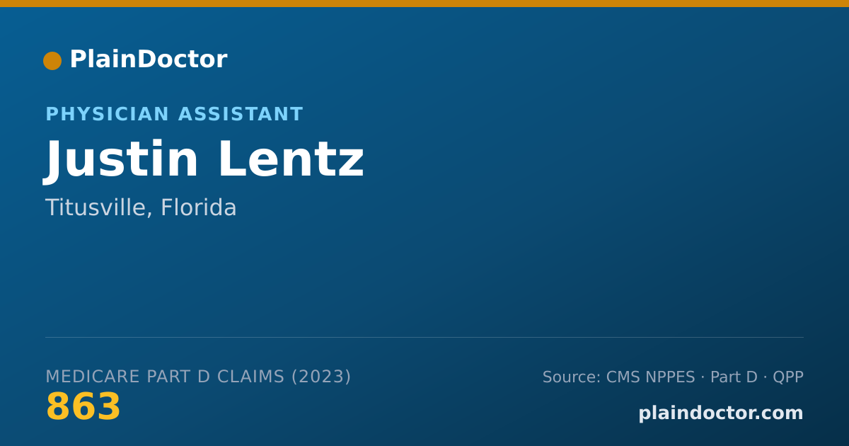 Shareable card for Justin Lentz - Physician Assistant, Titusville, FL