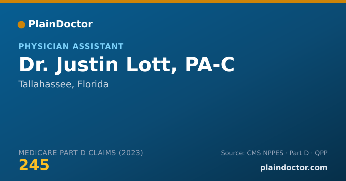 Shareable card for Justin Lott, PA-C - Physician Assistant, Tallahassee, FL