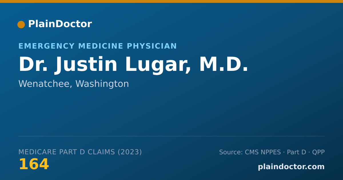 Shareable card for Justin Lugar, M.D. - Emergency Medicine Physician, Wenatchee, WA
