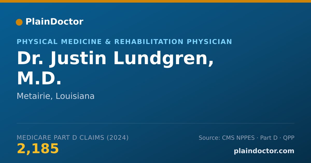 Shareable card for Justin Lundgren, M.D. - Physical Medicine & Rehabilitation Physician, Metairie, LA