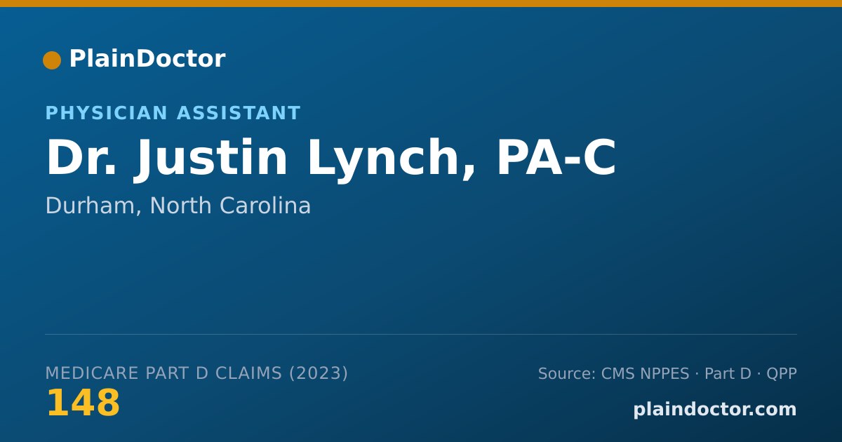 Shareable card for Justin Lynch, PA-C - Physician Assistant, Durham, NC