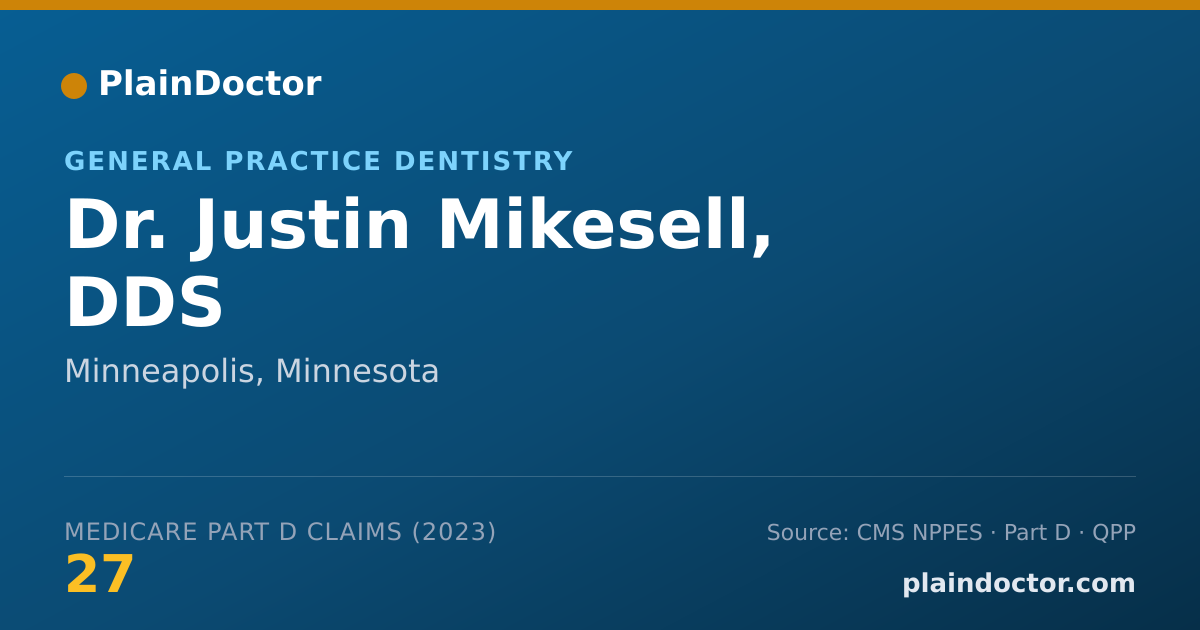 Shareable card for Justin Mikesell, DDS - General Practice Dentistry, Minneapolis, MN