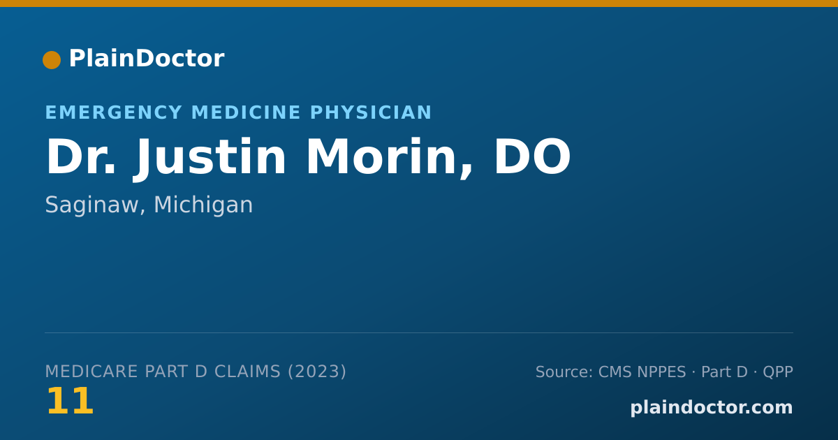 Shareable card for Justin Morin, DO - Emergency Medicine Physician, Saginaw, MI